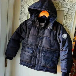 DKNY Kid's Camo Coat Parka Black sz 5/6 XS Unisex